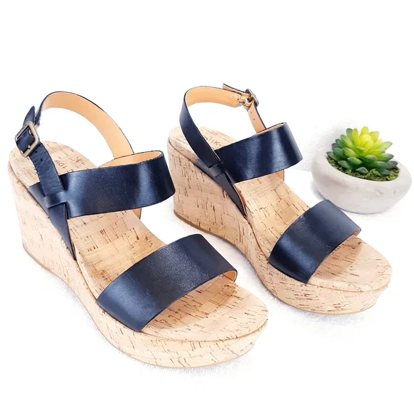 KORK-EASE AUSTIN BLACK LEATHER WEDGE SANDAL - Picture 9 of 16